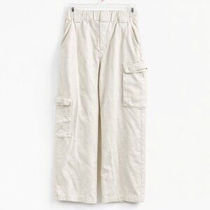 Aritzia TNA Cargo Pants XS Off White Utility Wide Leg Cotton Twill